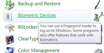 Windows 7 Biometric Devices