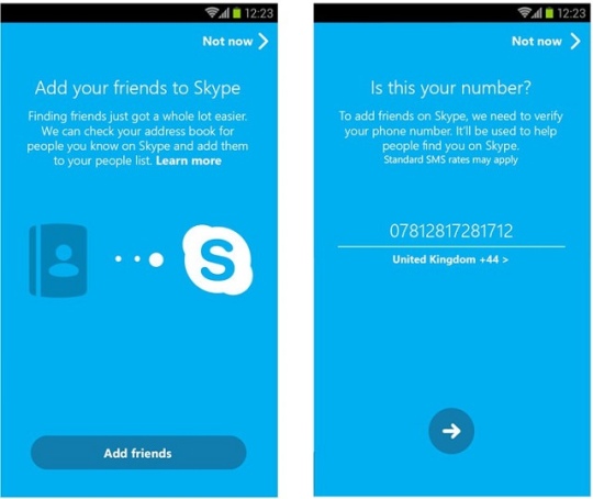 Skype 5.0 for Android 540 px