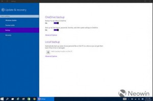 Ustawienia kopii zapasowej w Windows 10