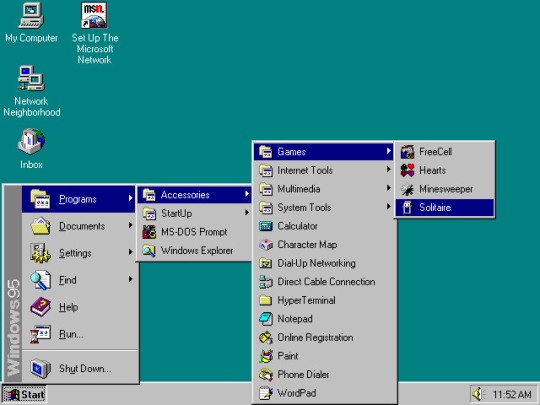 Windows 95 Menu Start