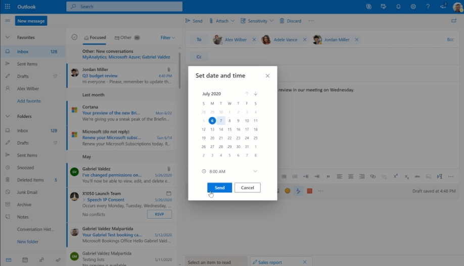 Outlook - planowanie wysłanie e-maila