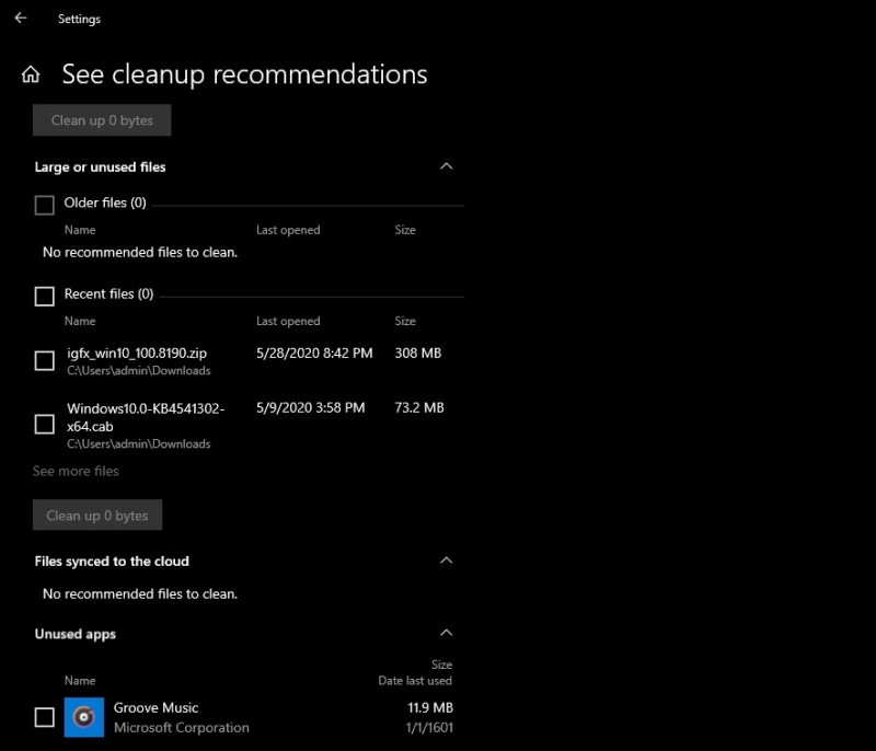 Rekomendowane do usunięcia pliki i aplikacje Windows 10 21H1