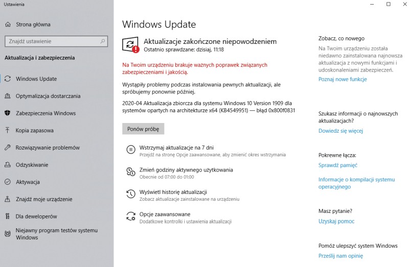 Windows 10 - aktualizacja